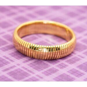 Vintage Caterpillar Gold Tone Stylish Bangle Bracelet 7 inch by Avon - V10